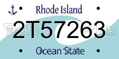 2T57263 Rhode Island License Plate