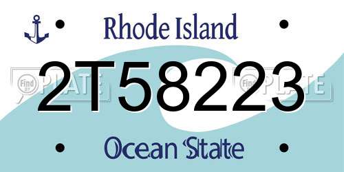 2T58223 Rhode Island License Plate