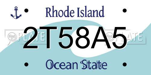 2T58A5 Rhode Island License Plate