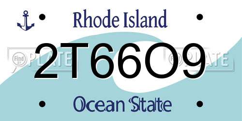 2T66O9 Rhode Island License Plate