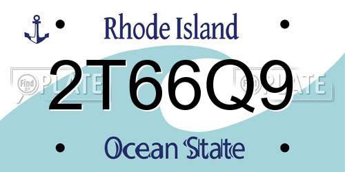 2T66Q9 Rhode Island License Plate