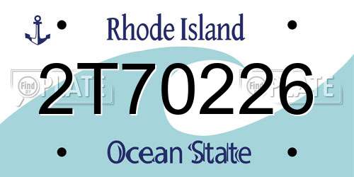 2T70226 Rhode Island License Plate