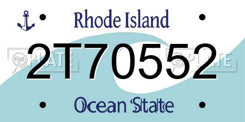 2T70552 Rhode Island License Plate