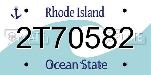 2T70582 Rhode Island License Plate