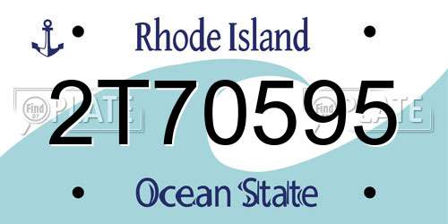 2T70595 Rhode Island License Plate
