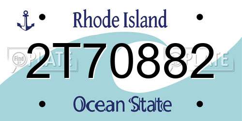 2T70882 Rhode Island License Plate
