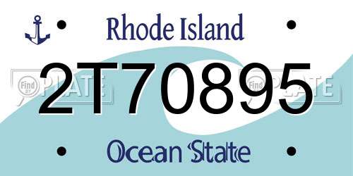 2T70895 Rhode Island License Plate