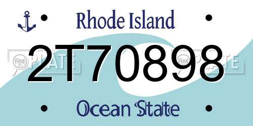 2T70898 Rhode Island License Plate