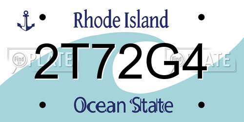 2T72G4 Rhode Island License Plate
