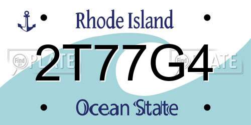 2T77G4 Rhode Island License Plate