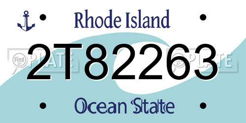 2T82263 Rhode Island License Plate