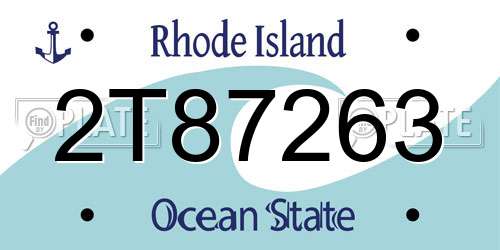2T87263 Rhode Island License Plate