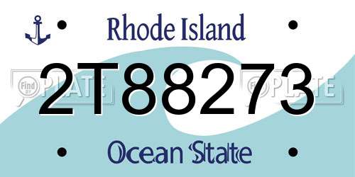 2T88273 Rhode Island License Plate
