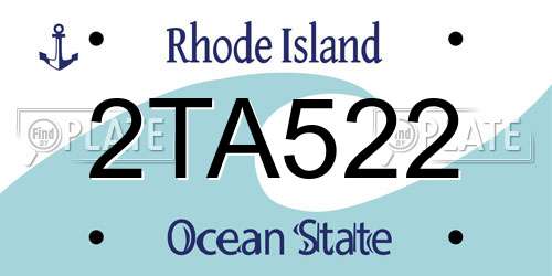 2TA522 Rhode Island License Plate