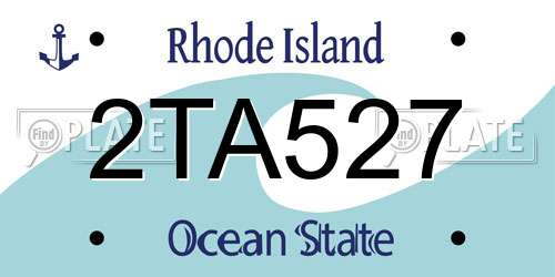 2TA527 Rhode Island License Plate