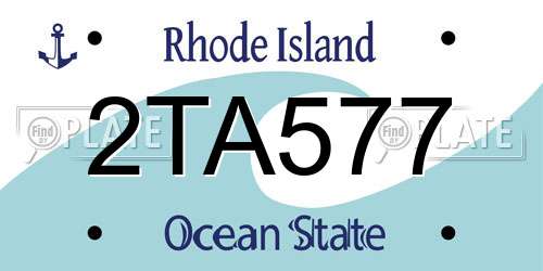 2TA577 Rhode Island License Plate