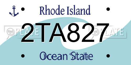 2TA827 Rhode Island License Plate