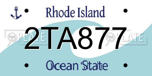 2TA877 Rhode Island License Plate