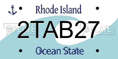 2TAB27 Rhode Island License Plate