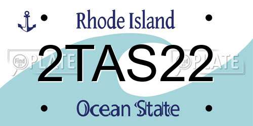 2TAS22 Rhode Island License Plate