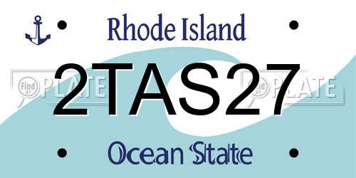 2TAS27 Rhode Island License Plate
