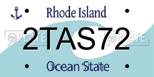 2TAS72 Rhode Island License Plate