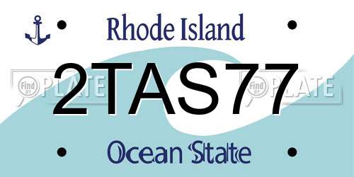 2TAS77 Rhode Island License Plate