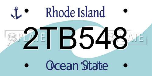 2TB548 Rhode Island License Plate