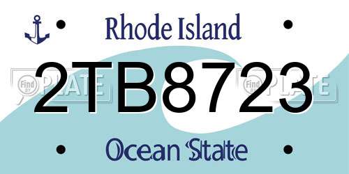 2TB8723 Rhode Island License Plate