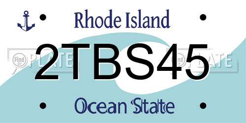 2TBS45 Rhode Island License Plate