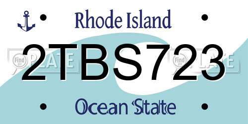2TBS723 Rhode Island License Plate