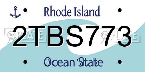 2TBS773 Rhode Island License Plate