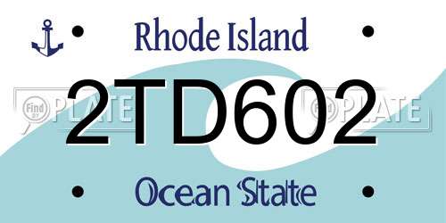 2TD602 Rhode Island License Plate