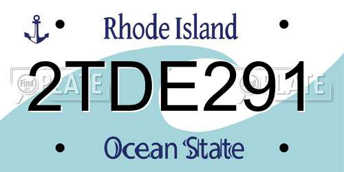 2TDE291 Rhode Island License Plate