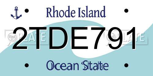 2TDE791 Rhode Island License Plate