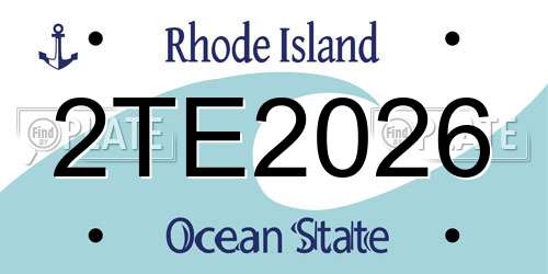 2TE2026 Rhode Island License Plate