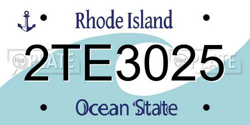 2TE3025 Rhode Island License Plate