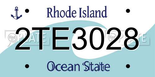 2TE3028 Rhode Island License Plate