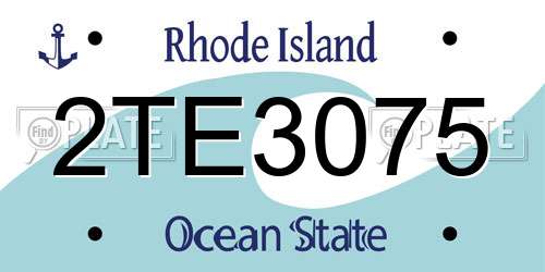 2TE3075 Rhode Island License Plate