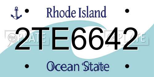 2TE6642 Rhode Island License Plate