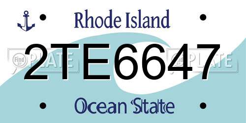 2TE6647 Rhode Island License Plate