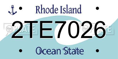 2TE7026 Rhode Island License Plate