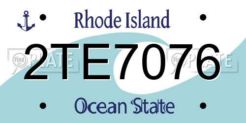 2TE7076 Rhode Island License Plate