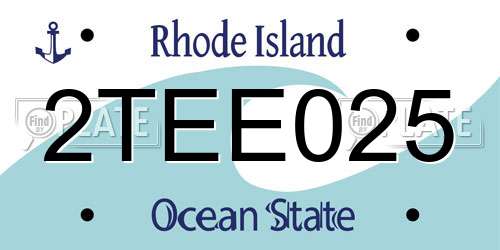 2TEE025 Rhode Island License Plate