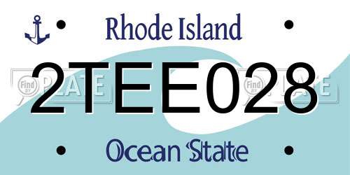 2TEE028 Rhode Island License Plate