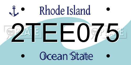 2TEE075 Rhode Island License Plate