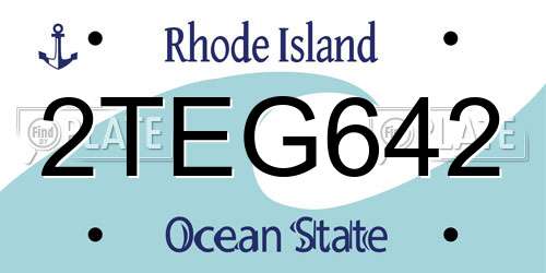 2TEG642 Rhode Island License Plate