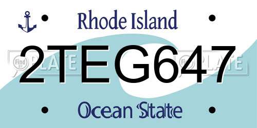 2TEG647 Rhode Island License Plate