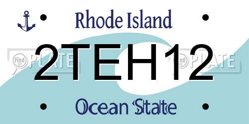 2TEH12 Rhode Island License Plate