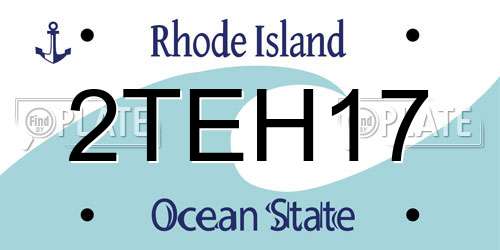 2TEH17 Rhode Island License Plate